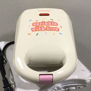 Cream and Pink Mini Waffle/Donut Maker